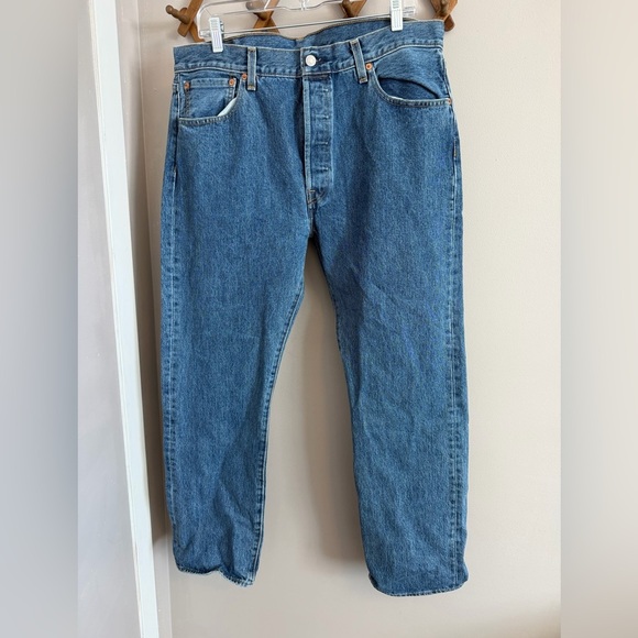 Levi's Other - Levi’s 501 Blue Button Fly Straight Leg Jeans W36 L30